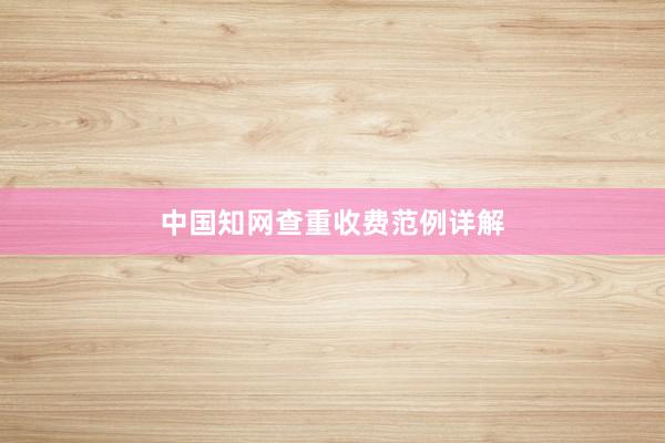 中国知网查重收费范例详解